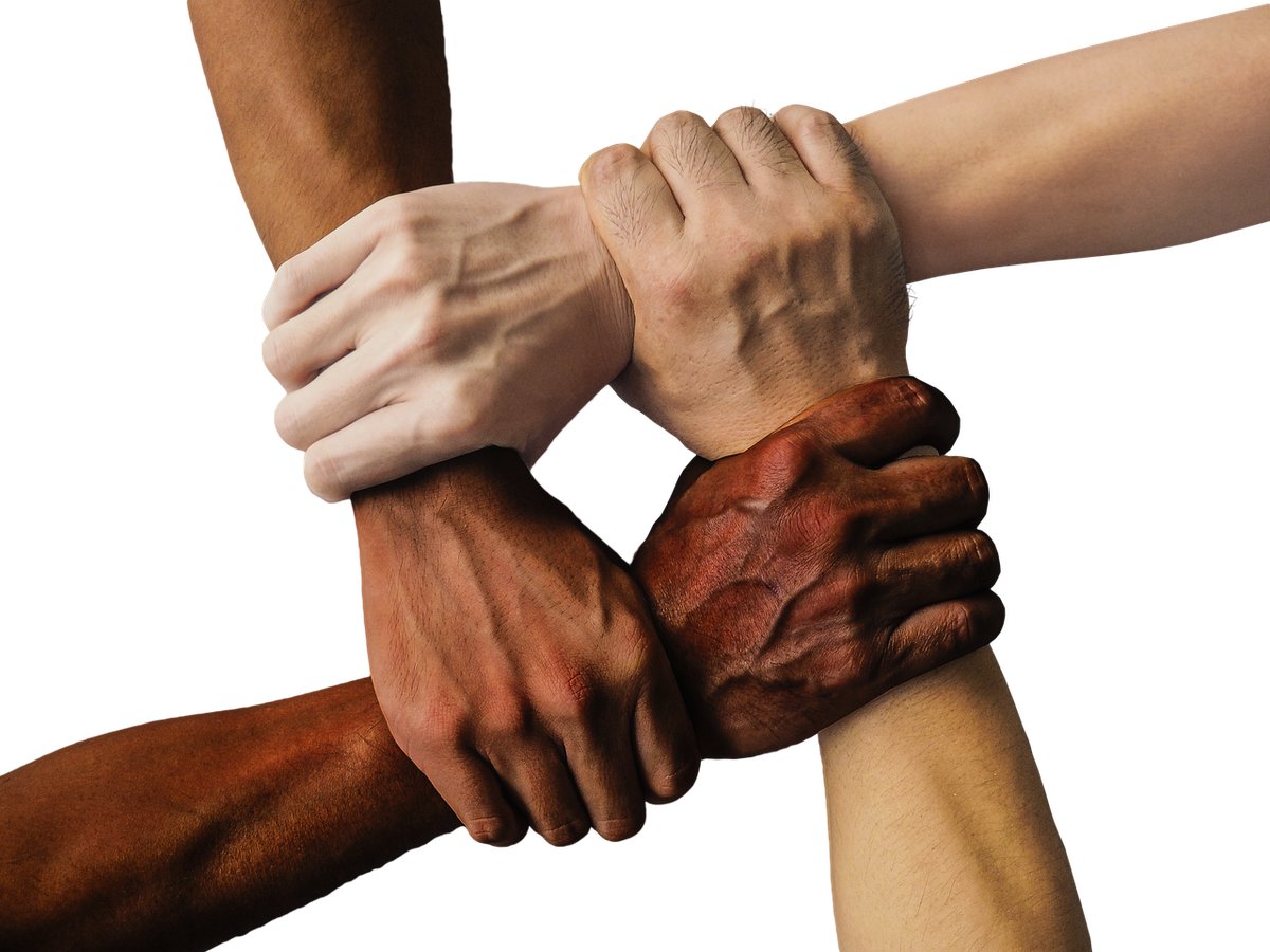 Mains unies, symbole de solidarité et de cohésion entre les habitants du quartier